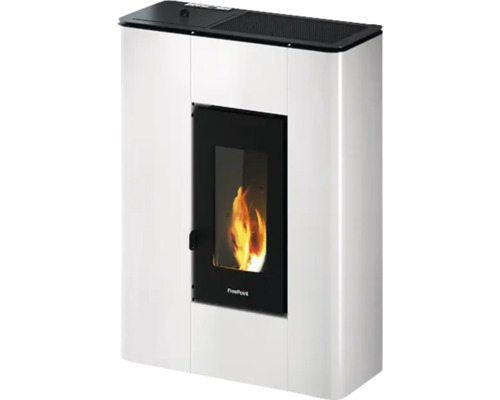 Pelletofen FreePoint Atrium 5 Stahl schwarz weiss 5,2 kW