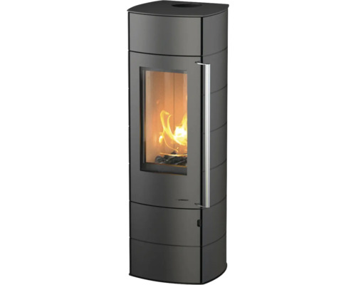 Kaminofen Thermia Alpha Ring Stahl schwarz 6 kW mit Holzfach