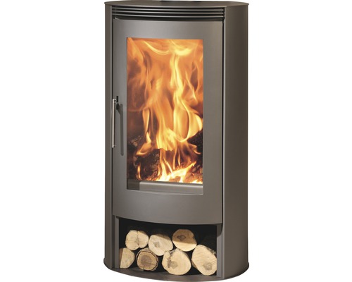 Kaminofen Panadero Delta Stahl schwarz 8 kW mit Holzfach