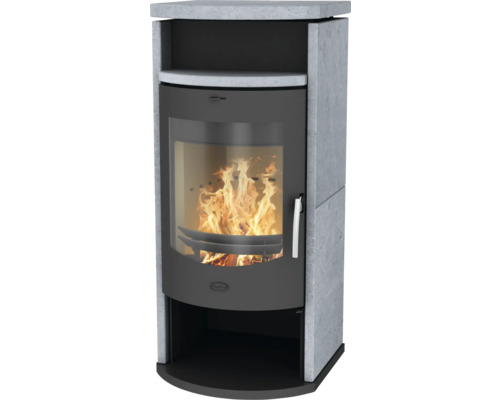 Kaminofen Fireplace Barcelona Speckstein 8 ,1 kW mit Holzfach und Wärmefach