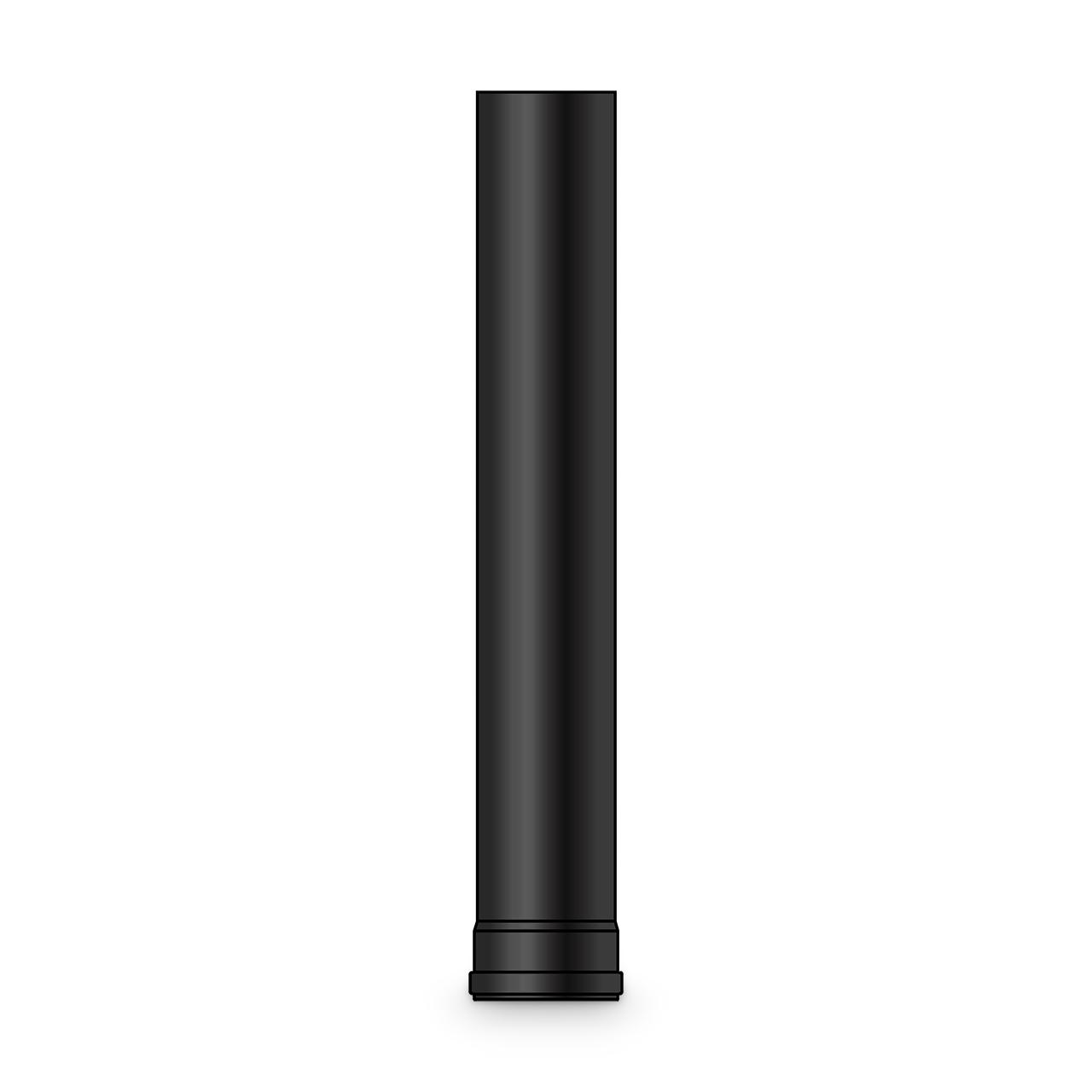 Pelletofenrohr DN 100 mm Länge 500 mm schwarz 1,2 mm Stahl