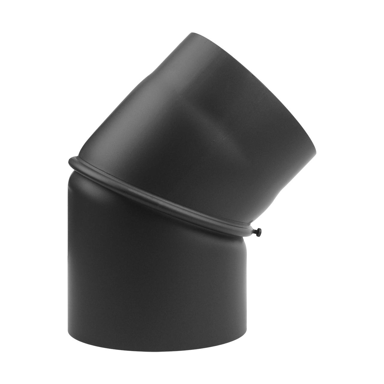 Ofenrohr Bogen 2-teilig verstellbar DN 120 mm 45° schwarz