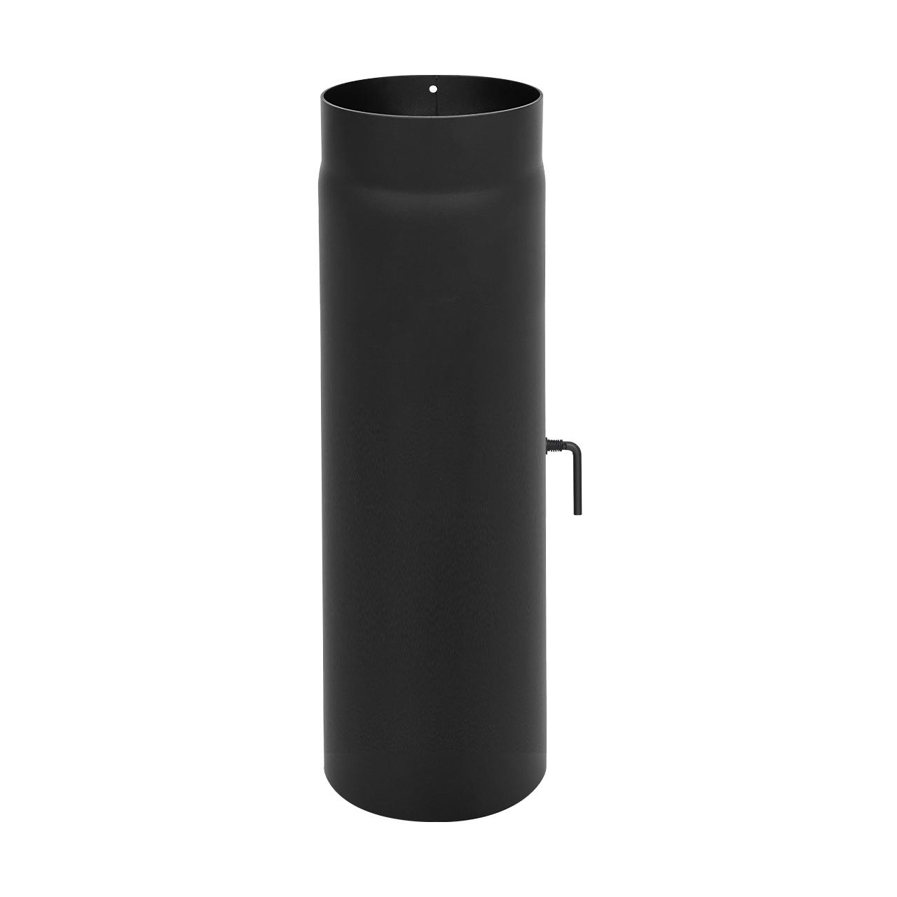 Ofenrohr mit Drosselklappe DN 150 mm Länge 500 mm schwarz